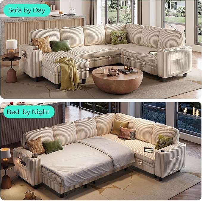 LINSY HOME Sectional Sleeper Sofa