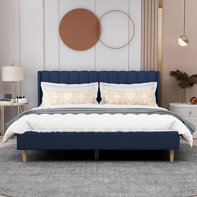 AGARTT Upholstered Platform Bed Frame King Size