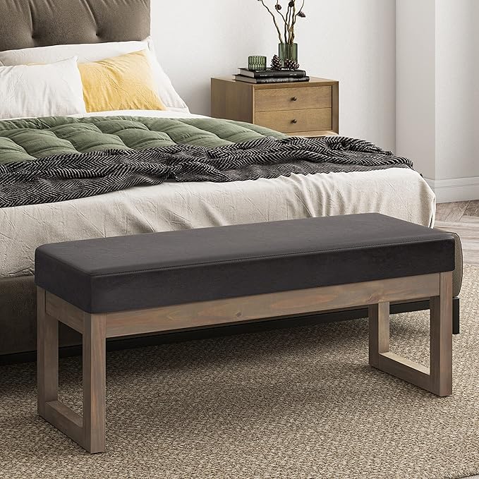 SIMPLIHOME Milltown Large Ottoman Bench