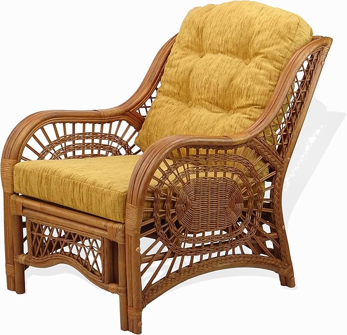 Malibu Lounge Living Accent Armchair Natural Rattan Wicker Handmade Design