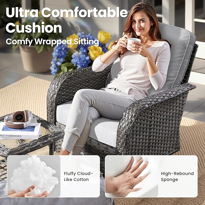 ovios 7-Piece Patio Furniture Set, Outdoor Wicker Sofa
