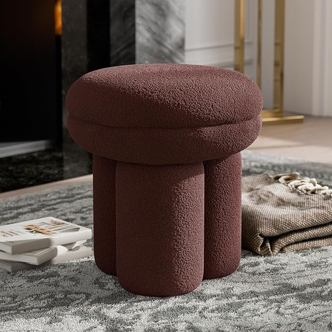 Furniture of America Rami Modern 17.5-inch Mushroom-Shape Upholstered Ottoman