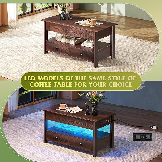 WLIVE Coffee Table, Lift Top Coffee Table