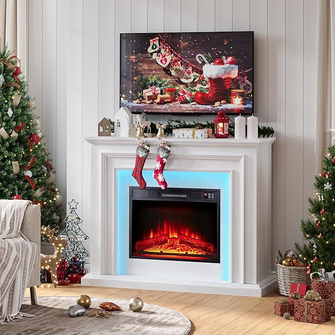 44" LED Lights Electric Fireplace