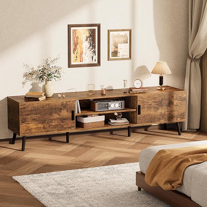 SUPERJARE 70.9 Inch TV Stand for 65, 75 Inch TV, Entertainment Center
