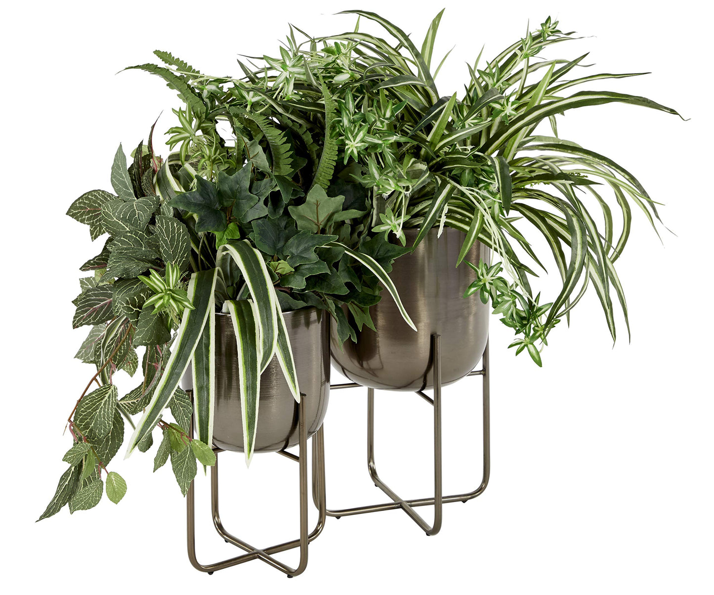 Deco 79 Metal Round Planter with Removable Stand, Set of 2 16", 13"H, Black
