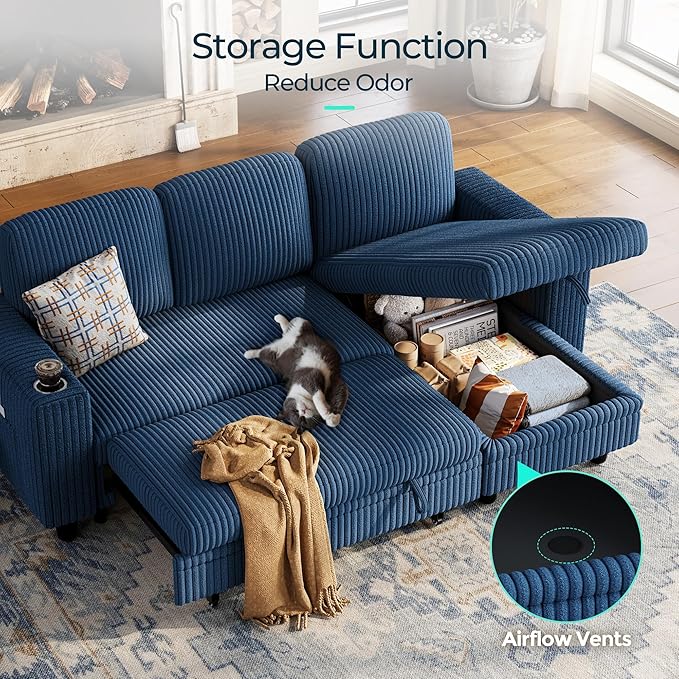 LINSY HOME Sectional Sleeper Sofa