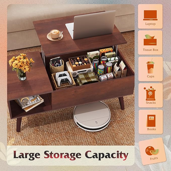 WLIVE Coffee Table for Living Room, Lift Top Coffee Table