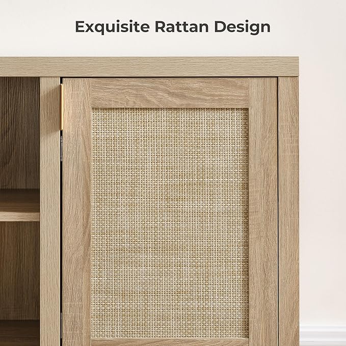 SICOTAS Rattan TV Stand for Living Room