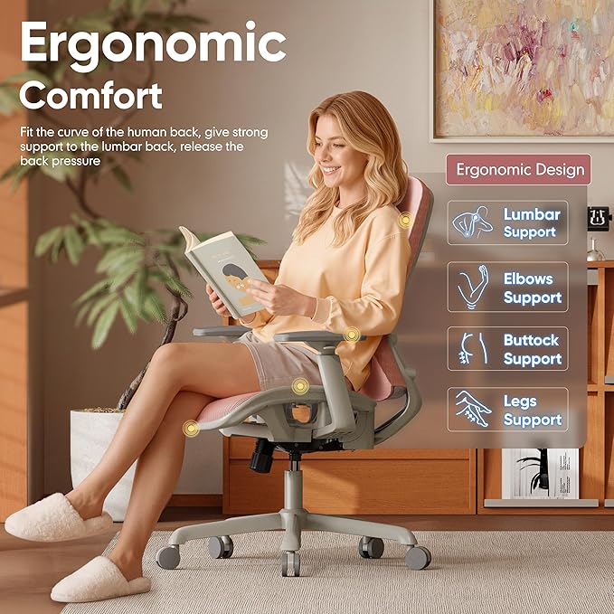 ELABEST Mesh Office Chair, Ergonomic Computer Desk Chair, Sturdy Task Chair-