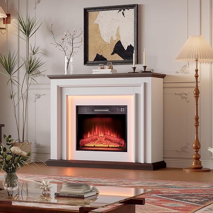 44" LED Lights Electric Fireplace