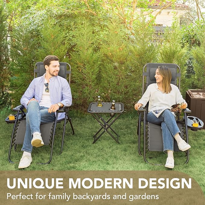 Devoko Patio Zero Gravity Chair Outdoor Free Folding Adjustable Chaise Lounge