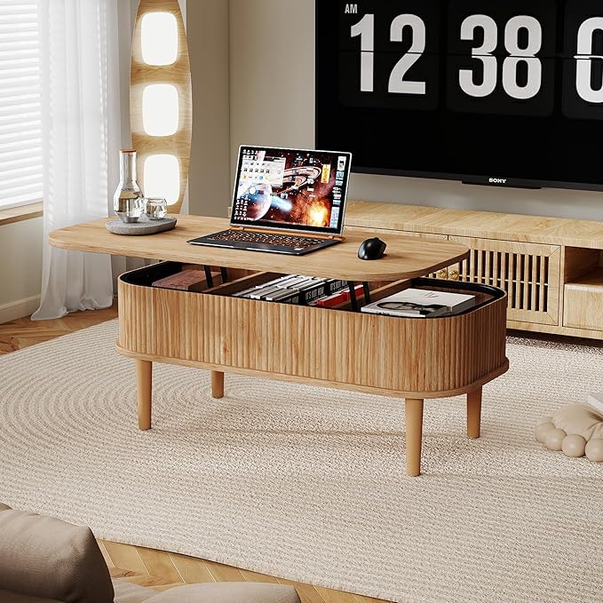 Fluted Lift Top Coffee Table