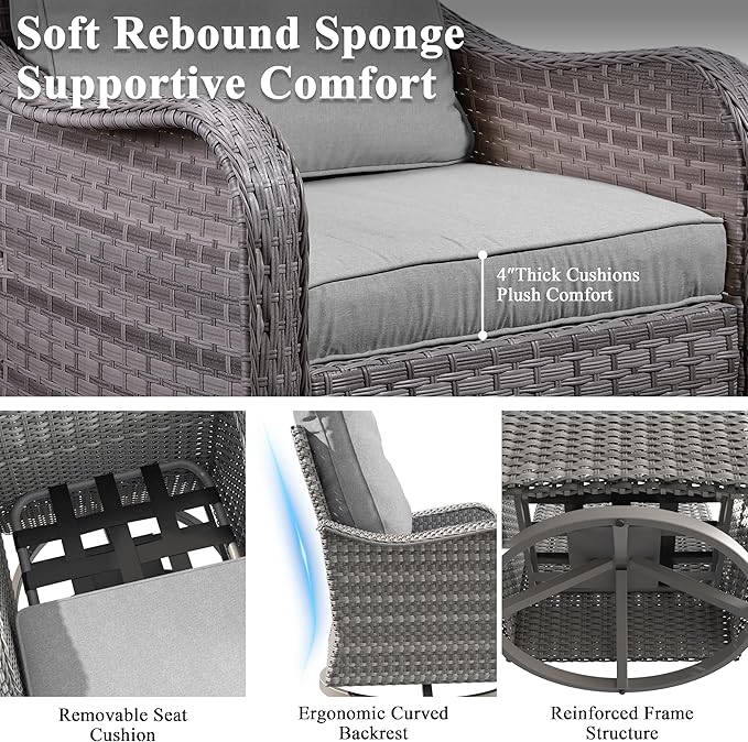 2-Seat Modern Patio Furniture Set