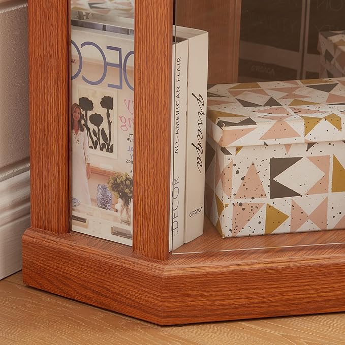 Corner Curio Cabinet, 150lbs Heavy Duty Glass Display Cabinet