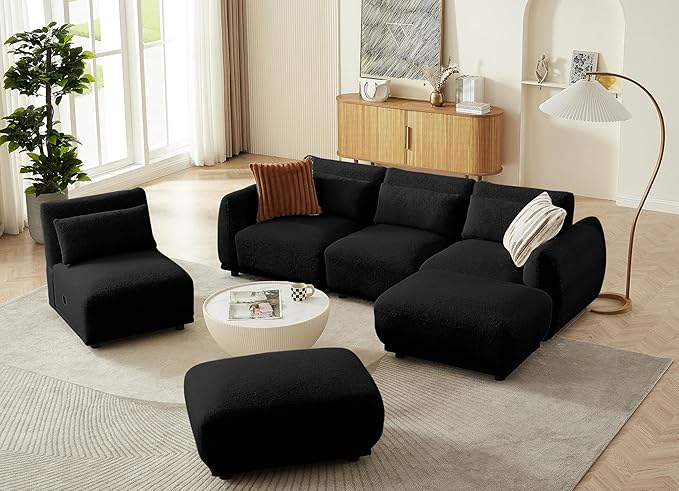 U Shaped Cloud Sectional, Convertible L Shaped Couch