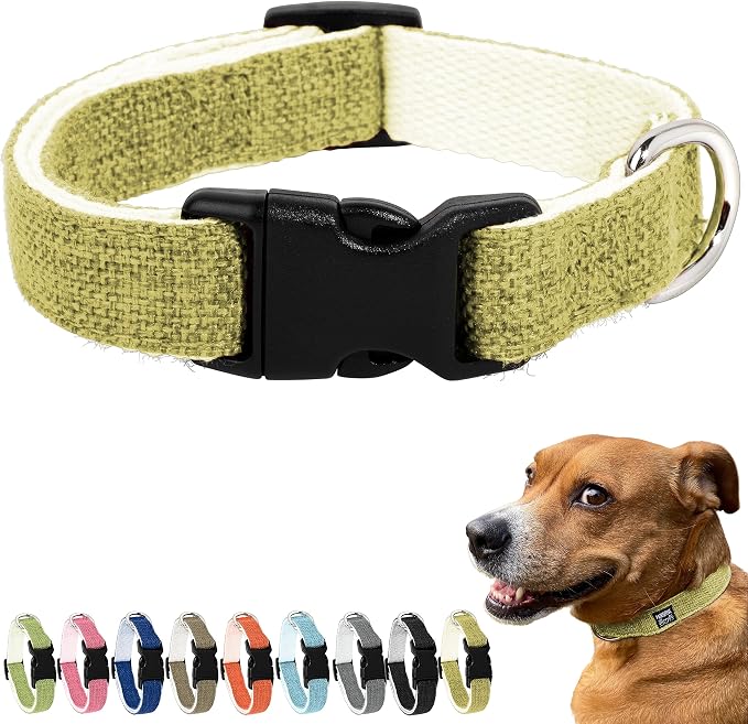 Hypoallergenic Dog Collar - Great for Sensitive Skin, Soft Collar for Dogs, Soft Organic & Earth Friendly (Medium, Yellow)