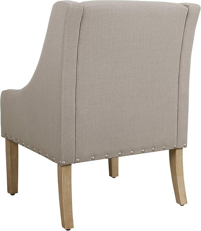 Homepop Home Decor | Upholstered Classic Swoop Arm Accent Chair | Accent Chairs