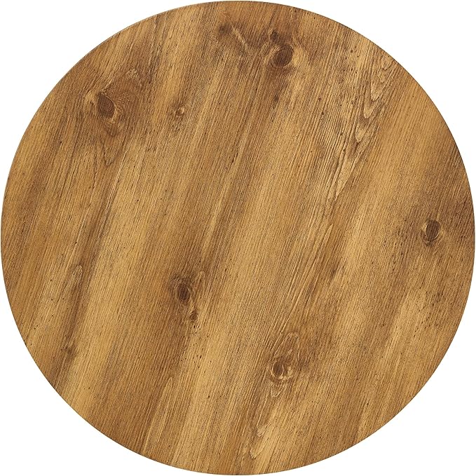 Round Coffee Table 24 in, Modern Wood Grain Living Room Table