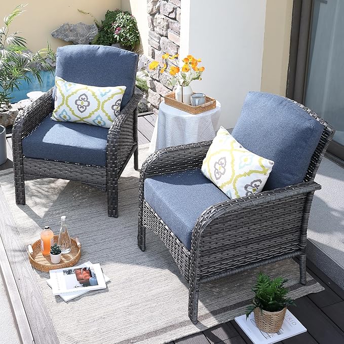 ovios 2-Piece Patio Furniture Set, Outdoor Wicker Sofa