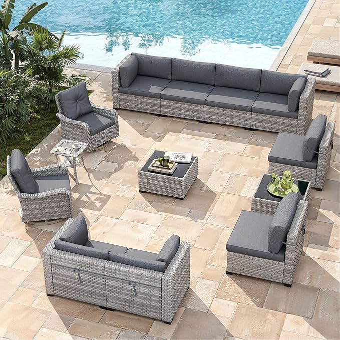10-Seat Modern Patio Furniture Set