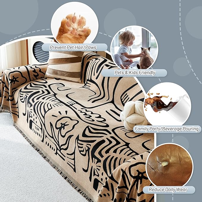 MYSKY HOME Couch Cover for Dogs, Washable Couch Covers, Sofa Covers for