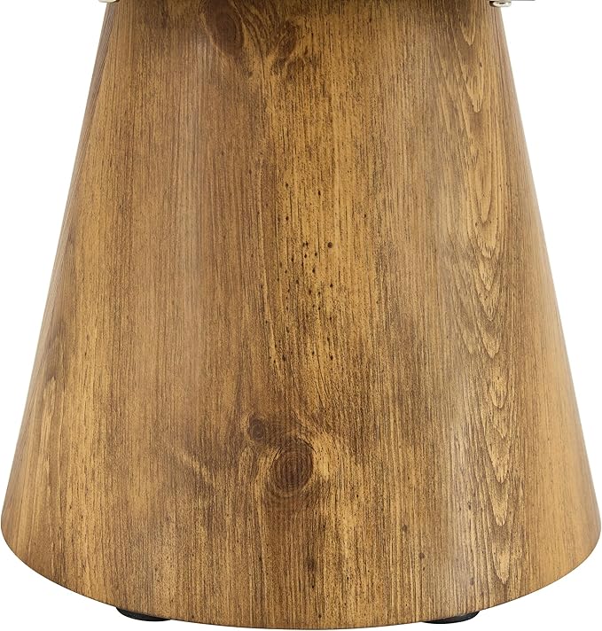 Round Coffee Table 24 in, Modern Wood Grain Living Room Table
