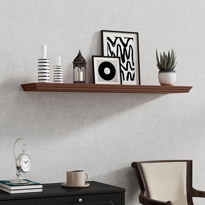 Fun Memories Floating Shelves 40 Inch Long, 9.3 Inch Deep Classic Crown Molding
