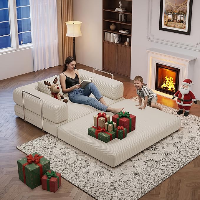 BSHOMGI 4 in 1 Futon Sofa Bed Queen Size