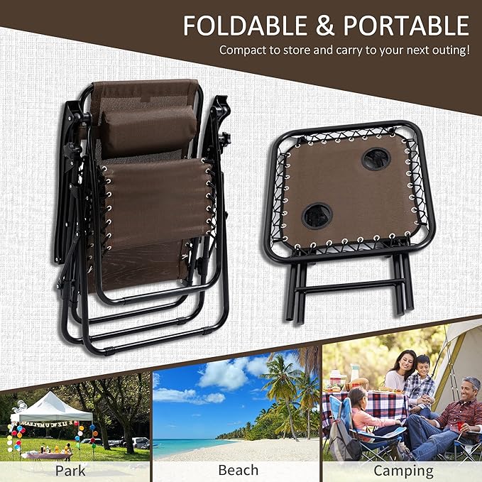 Outsunny Zero Gravity Chair Set