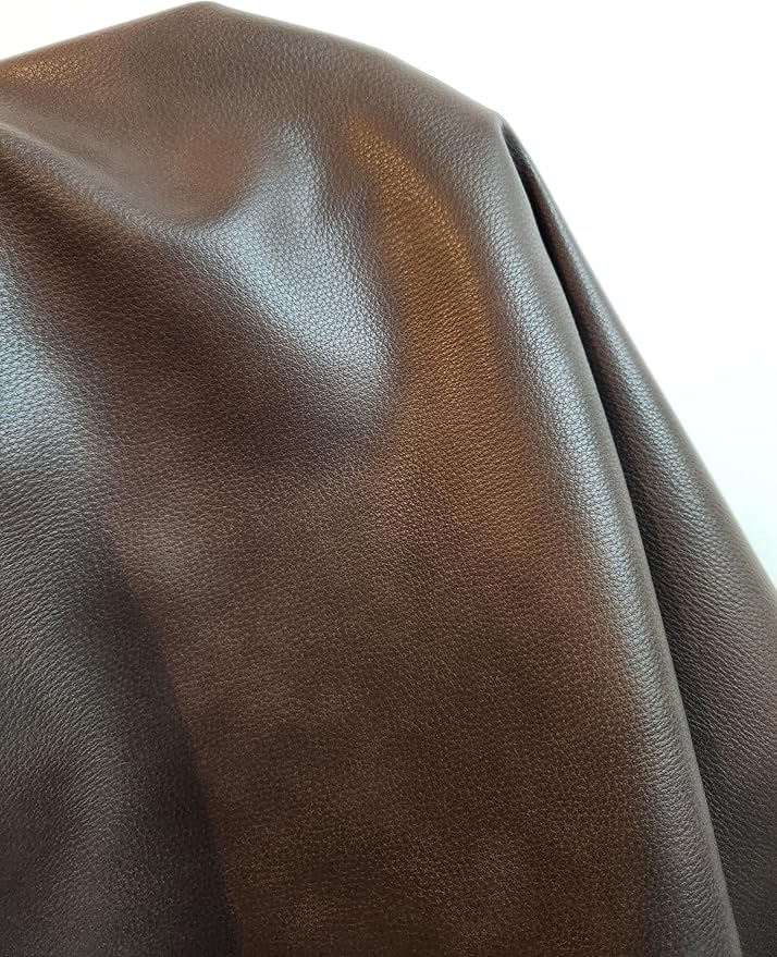 NAT Leathers | Cacao Brown Pebblegrain Soft Faux Vegan Leather PU | 4 Yards Cut