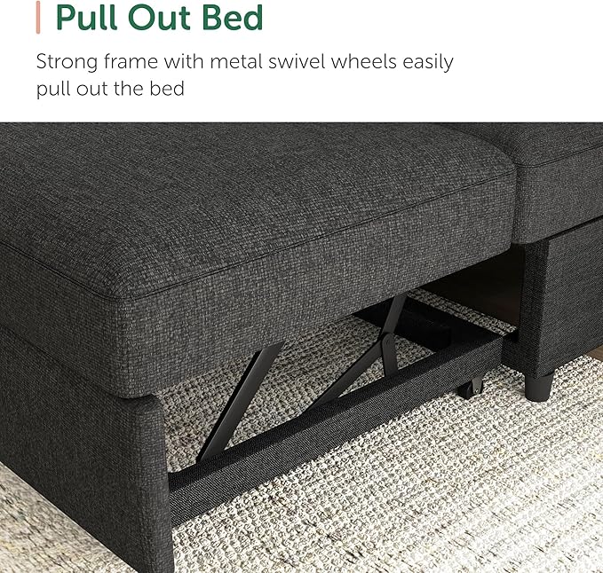 HONBAY Sectional Sleeper Sofa