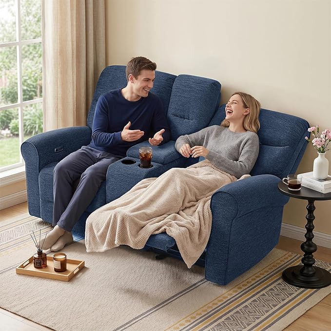 MCombo 78.3" Wall Hugger Power Loveseat Recliner Sofa