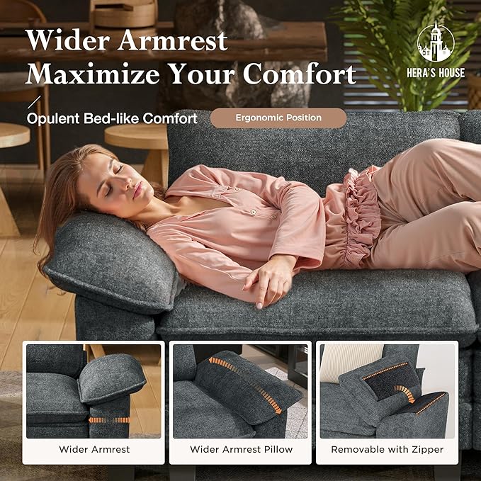 HERA'S HOUSE 158" Modular Sectional Sofa, Oversized U Shaped Couches
