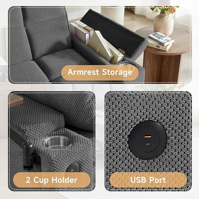 Auvsoce 65'' Chaise Lounge Chair Indoor, 3-in-1 Convertible Sofa Bed