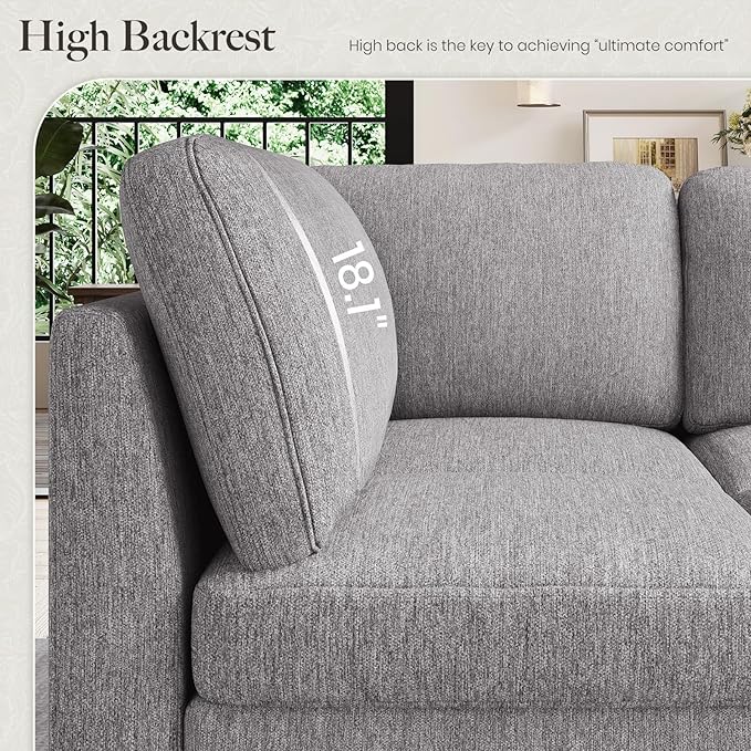 Belffin 111" Cloud Sectional Sleeper Sofa