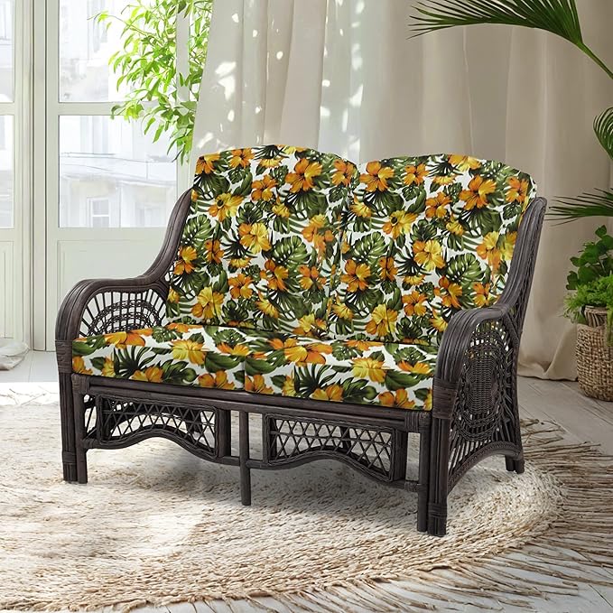Malibu Lounge Loveseat Sofa Natural Rattan Wicker Handmade Design