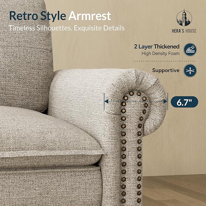 HERA'S HOUSE 73.2" Mid-Century Modern Loveseat, Oversized Sectional Couch