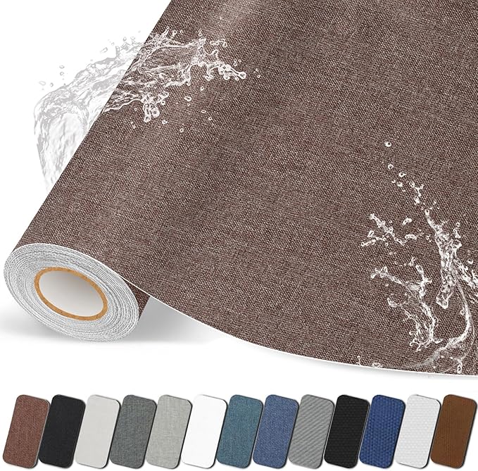 Fabric Repair Patches, 17X158 inch Linen Self-Adhesive Fabric Repair Tape