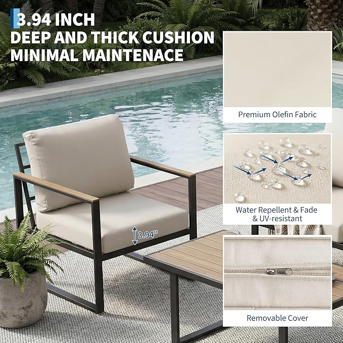 GarveeLife 4 Piece Outdoor Patio Furniture Set