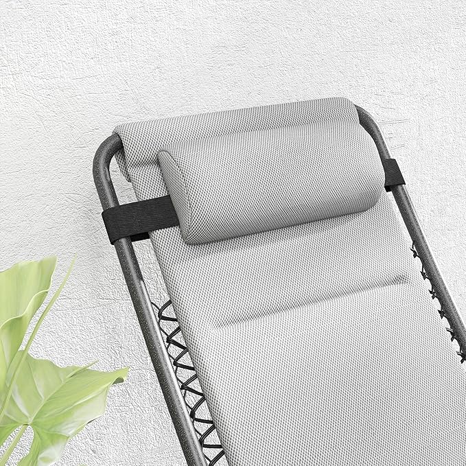Outsunny Zero Gravity Chairs Set of 2, Reclining Folding Zero Gravity Lounge