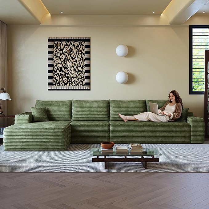 136" Sectional Couches for Living Room Cloud Couch Sofa