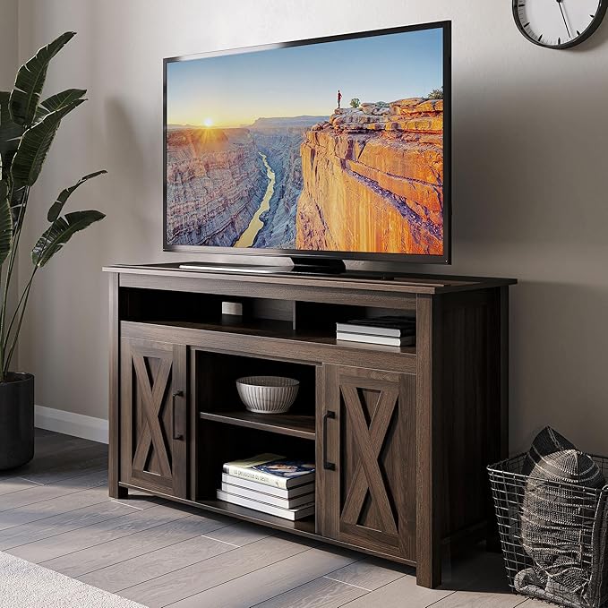BELLEZE 48” TV Stand for TVs up to 50 Inches, Entertainment Center