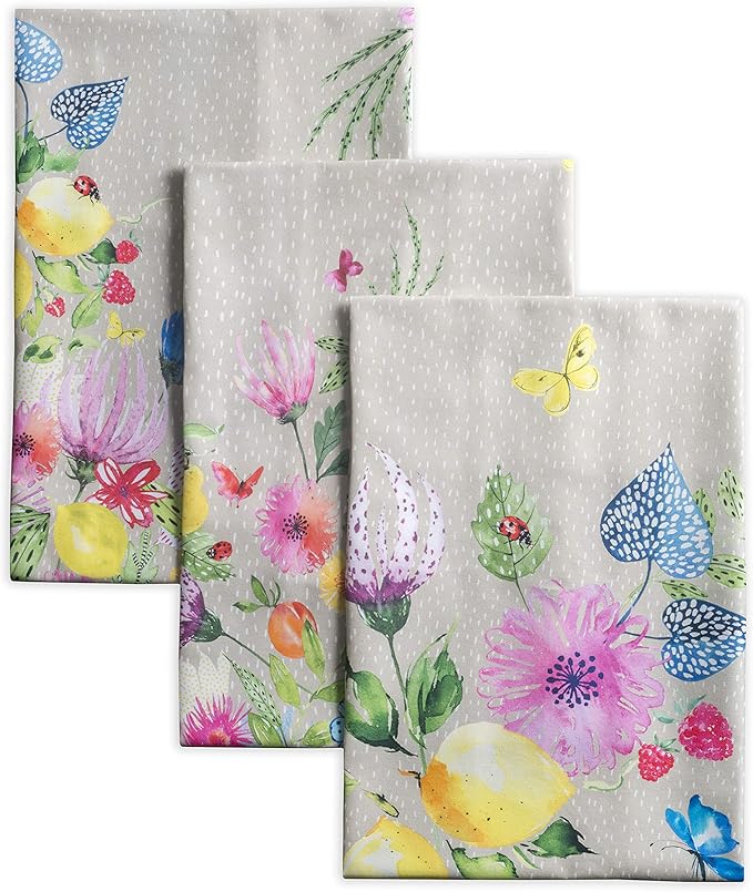 Maison d' Hermine Kitchen Towels Set of 3 100% Cotton 27.50" x 20" Reusable