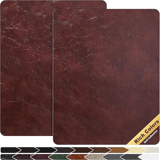 KING MOUNTAIN Leather Repair Patch, 2 Packs 9 x 11 Inches self Adhesive Leather