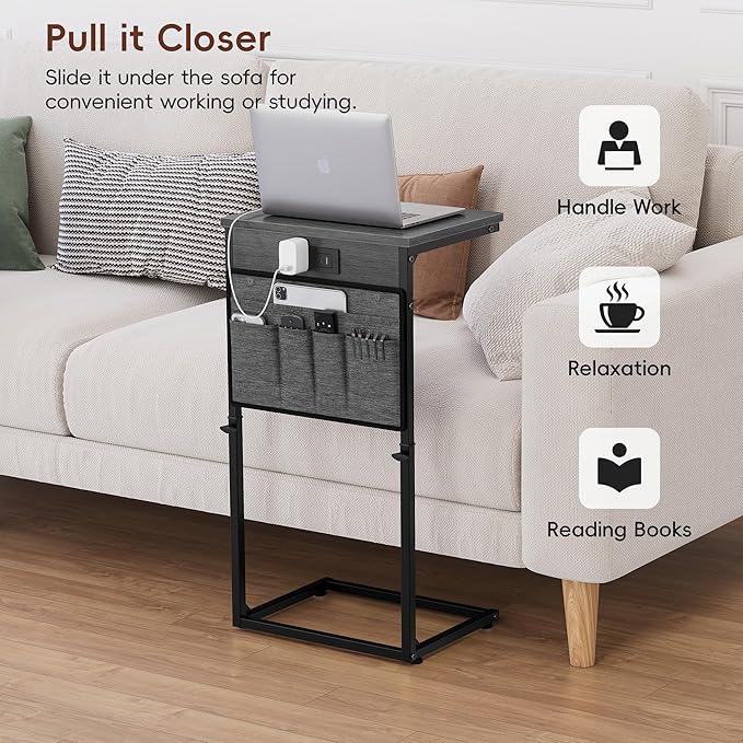 Vagusicc C-Shaped End Table