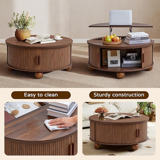 Round Lift Top Coffee Table