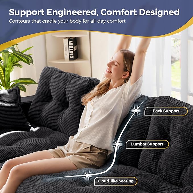 MAXYOYO 104" L Shaped Modular Sectional Sofa