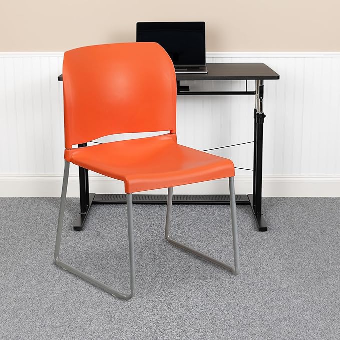 Flash Furniture HERCULES Series 880 lb. Capacity Orange Full Back Contoured