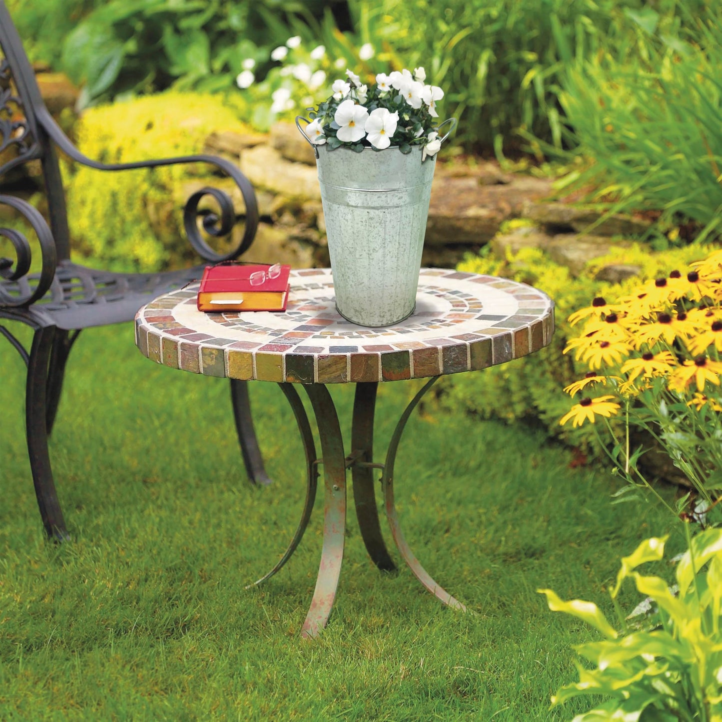DAHO 4 Pack Tall Metal Planters for Plants, Flowers, Decor, Garden, Patio, Indoor or Outdoor (Galvnized, 9.06'')